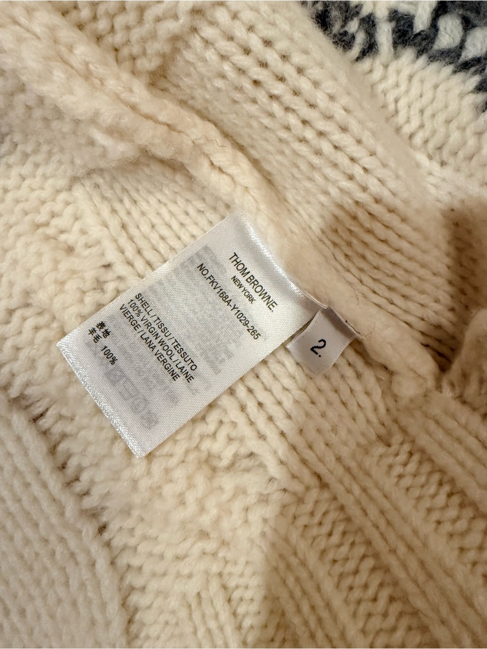 Thom Browne Hector Dog Icon Intarsia Cable Cashmere Cardigan Size 2 - Picture 5 of 9